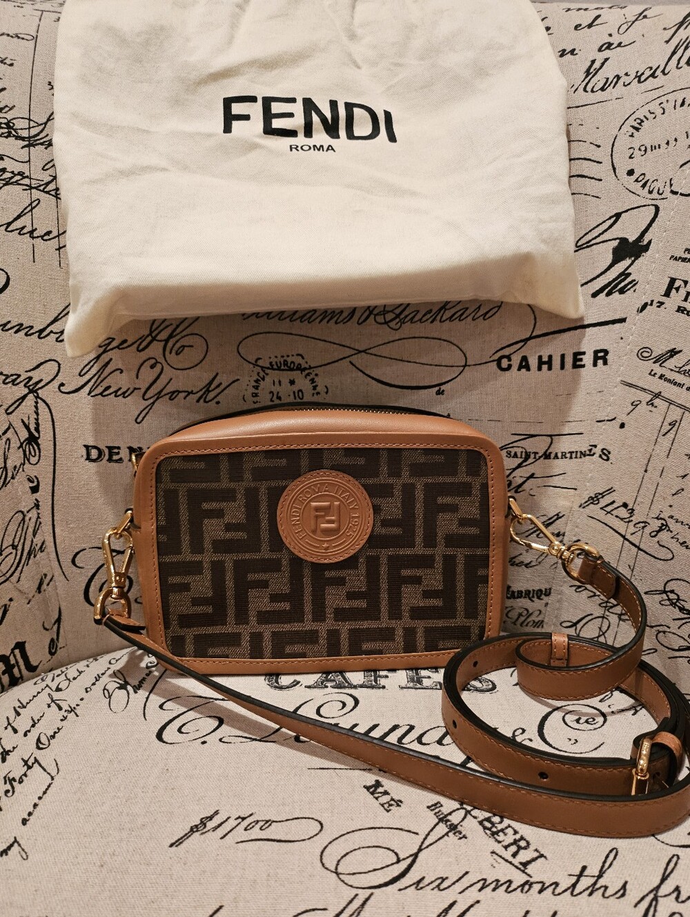 Fendi FF Coated Canvas 1974 Mini Camera Crossbody Bag
